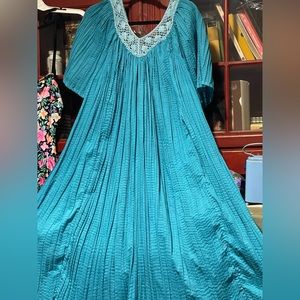 Chandni women dress Crinkled flared gauze Pleated Flutter slv full sweep OS